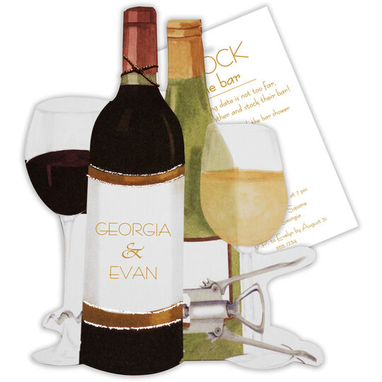 Red or White Wine Die-cut Invitations